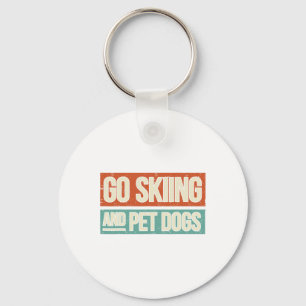 Porte-clés Ski Aller Ski Et Chiens Pour Animaux - Skier