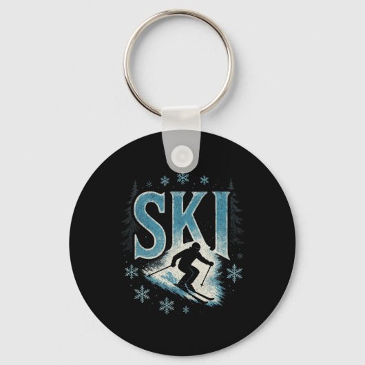 Porte-clés Ski - Course en descente alpine Freestyle (Recto)