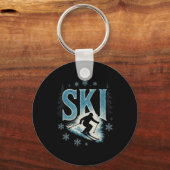 Porte-clés Ski - Course en descente alpine Freestyle (Recto)