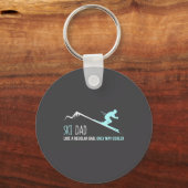 Porte-clés Ski Dad Funny Cute Winter Skiing Gift  (Recto)