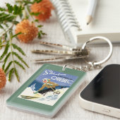 Porte-clés Ski de femme - affiche anglaise et française (Devant droit)