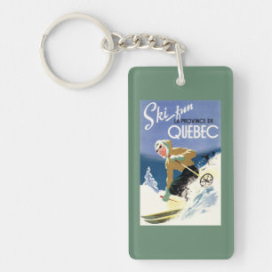 Porte-clés Ski de femme - affiche anglaise et française