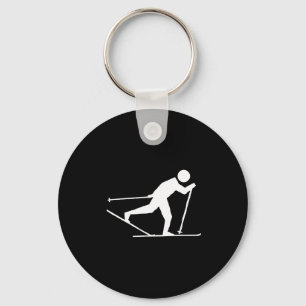Porte-clés ski de fond à patins international, ski de fond