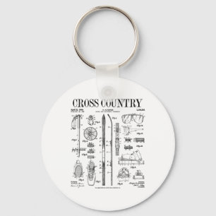 Porte-clés Ski de fond nordique Ski brevet Vintage Ski