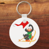 Porte-clés Ski de pingouin de Noël (Recto)