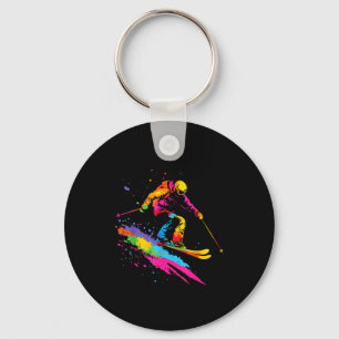 Porte-clés Ski de ski coloré