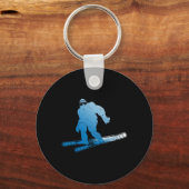 Porte-clés Ski d'hiver Sasquatch Ski Cryptide Cryptozoologie (Recto)