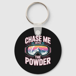 Porte-clés Ski drôle pour hommes et femmes. Montagne de ski _
