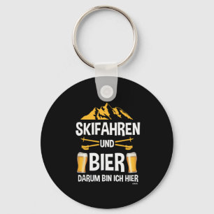 Porte-clés Ski Et Bière Après Le Costume De Ski Fête D'Hiver