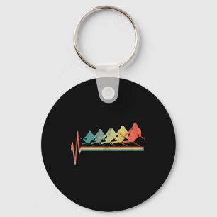 Porte-clés Ski Freestyle Ski Skier Heartbeat Retro Funny G