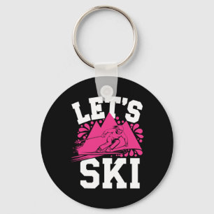 Porte-clés Ski Girl Humour Sports d'hiver et l'avent de neige