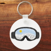 Porte-clés Ski Goggles Mountain View Illustration (Recto)