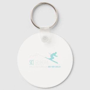 Porte-clés Ski grand-père Funny mignon cadeau de ski hivernal