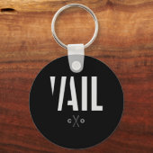 Porte-clés Ski Graphique Vail Colorado (Recto)