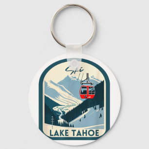 Porte-clés Ski lac tahoe rétro style vintage lac tahoe