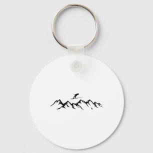 Porte-clés Ski Montagnes Skier Ski alpin