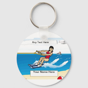Porte-clés Ski nautique personnalisé