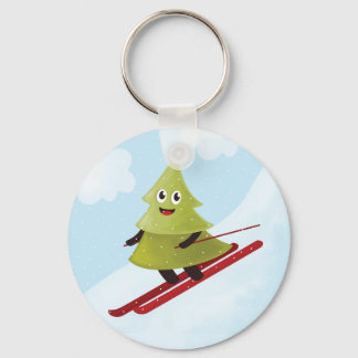 Porte-clés Ski Pine Arbre Cute Sports Neige hiver
