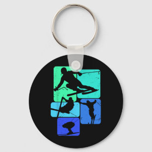 Porte-clés Ski Pour Skier Retro Mens Ski