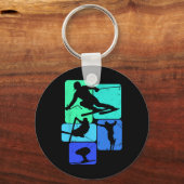 Porte-clés Ski Pour Skier Retro Mens Ski (Recto)