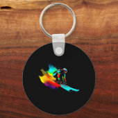Porte-clés Ski Racing Arc-en-ciel (Recto)