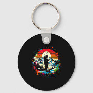 Porte-clés Ski Rider Retro Style Vintage Ski Cool Hiver S