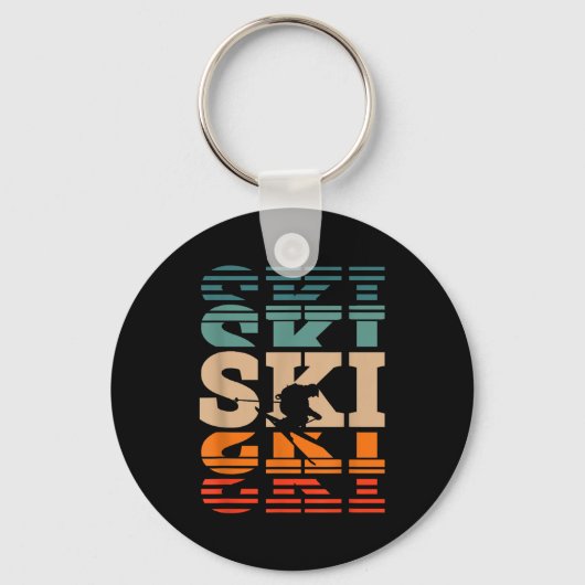 Porte-clés ski ski rétro (Recto)