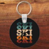 Porte-clés ski ski rétro (Recto)