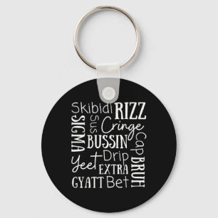 Porte-clés Skibidi Rizz Drôles Enfants Rizz Bussin Gen Z Noël