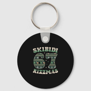 Porte-clés Skibidi Rizzmas 67 Six Seven Mème Noël dégueu F