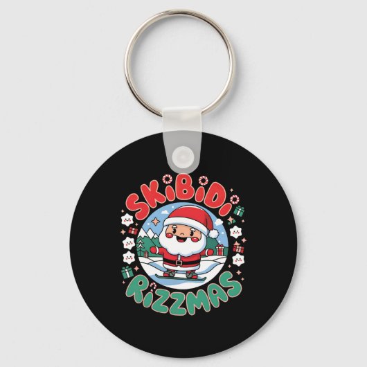 Porte-clés Skibidi Rizzmas Père Noël Christmas Snowboard Adve (Recto)