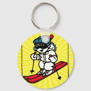 Porte-clés Skier cool Amateurs de ski cadeau de ski ski