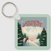 Porte-clés Skier d'Aspen | Colorado (Recto)