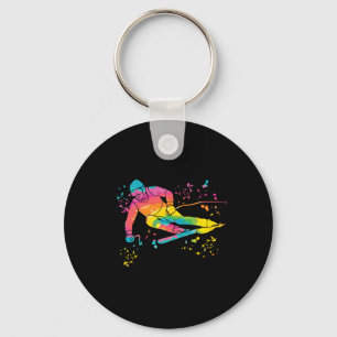 Porte-clés Skieur Alpin Sports d'Hiver Ski Nordique _14