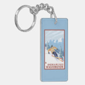 Porte-clés Skieur de neige de Downhhill - passage de (Devant gauche)