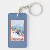 Porte-clés Skieur de neige de Downhhill - passage de (Dos)