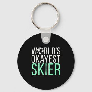 Porte-clés Skieur moyen du monde neige sport d'hiver skieur