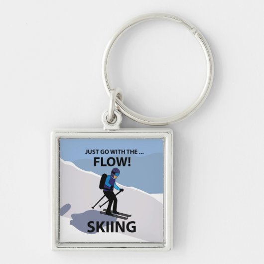 Porte-clés Skiing Just Go With The Flow Skiing (Devant)