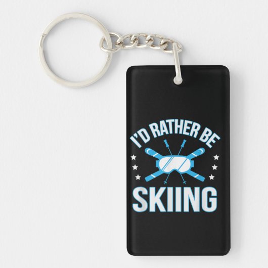 Porte-clés Sking | I'd Rather Be Skiing (Devant)