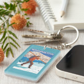 Porte-clés Skis de transport de neige de skieur - Washington (Devant droit)