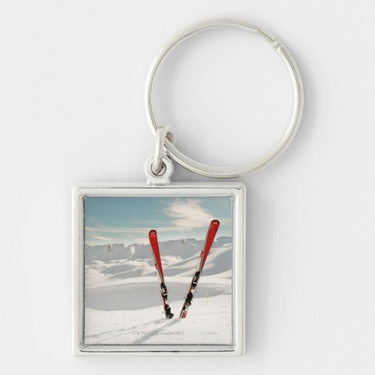 Porte-clés Skis rouges (Devant)