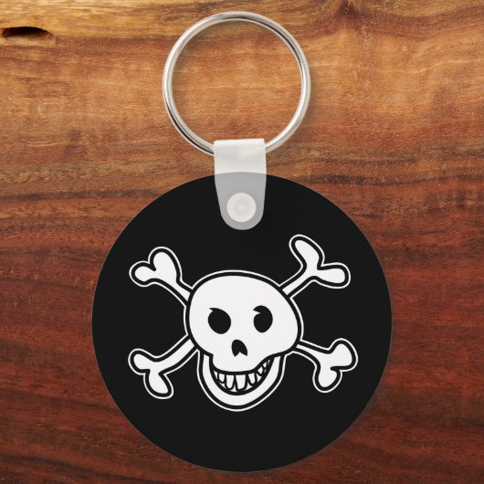 Porte-clés Skull and cross bones doodle custom keychain (Recto)
