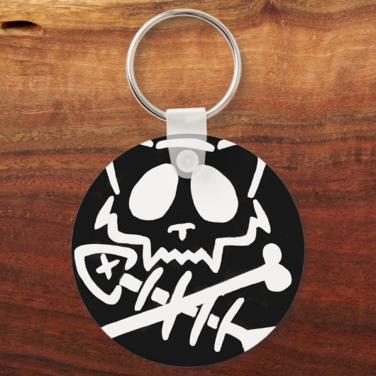 Porte-clés Skull Cat with Crossed Bones (Recto)