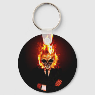 Porte-clés Skull on fire
