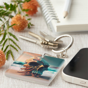 Porte-clés Skull on the beach