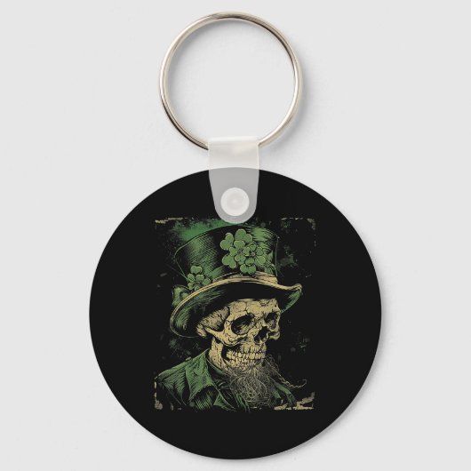 Porte-clés Skull Skeleton - Leprechaun St. Patrick's Day Sain (Recto)