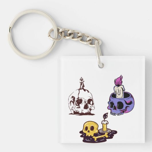 Porte-clés Skulls and Candles Illustration Set (Devant)
