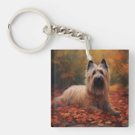 Porte-clés Skye Terrier à l'automne Feuilles automne Inspire (Devant)
