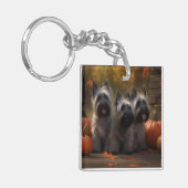 Porte-clés Skye Terrier Chiot Automne Citrouille délice (Devant gauche)