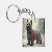 Porte-clés Skye Terrier Dog à Noël de neige (Devant gauche)